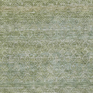 HomeRoots 9' X 12' Sage and Gray Striped Washable Area Rug - Durable, UV-Protected, Perfect for Family Spaces! 718036