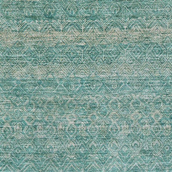 HomeRoots 5' X 8' Stylish Teal and Beige Striped Area Rug - Washable, UV Protected & Perfect for Busy Homes! 718039