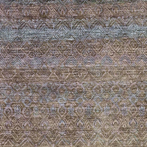 HomeRoots 5' X 8' Brown and Blue Striped Area Rug - Washable, UV Protected, Perfect for High-Traffic Spaces! 718045