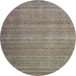 HomeRoots 8' X 10' Washable Area Rug – Stylish Brown and Blue Stripes with UV Protection for Family Homes 718047