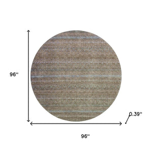 HomeRoots 8' X 10' Washable Area Rug – Stylish Brown and Blue Stripes with UV Protection for Family Homes 718047
