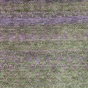HomeRoots 5' Olive Green & Purple Striped Washable Area Rug - UV Protected, Durable, Stain Resistant Comfort 718057