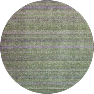 HomeRoots 8' X 10' Olive Green and Purple Striped Washable Area Rug with UV Protection for Easy Care & Style 718059