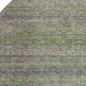 HomeRoots 8' X 10' Olive Green and Purple Striped Washable Area Rug with UV Protection for Easy Care & Style 718059
