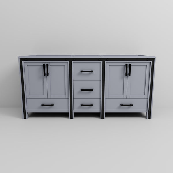 English Elm Dark Grey Double Bath Vanity - 72" Wide, Elegant Storage Solution With Soft-Close Features & Durability B2731P260724