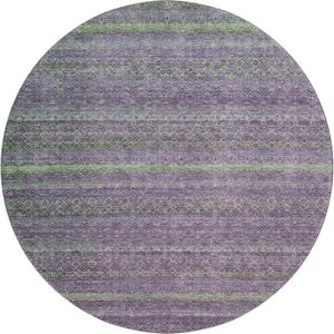 HomeRoots 8' X 10' Stylish Purple and Green Striped Washable Area Rug - UV Protected, Durable, Easy Care! 718065