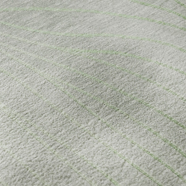 HomeRoots 8' Sage and Silver Abstract Washable Round Rug - Durable, UV-Protected, Family-Friendly Design! 718076