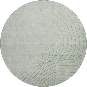 HomeRoots 8' X 10' Sage and Silver Abstract Washable Area Rug - UV Protected, Stain Resistant, Modern Design 718077