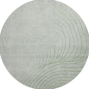 HomeRoots 8' X 10' Sage and Silver Abstract Washable Area Rug - UV Protected, Stain Resistant, Modern Design 718077