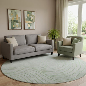 HomeRoots 8' X 10' Sage and Silver Abstract Washable Area Rug - UV Protected, Stain Resistant, Modern Design 718077