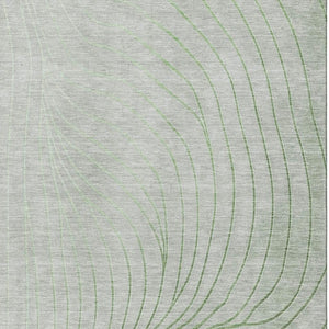 HomeRoots 9' X 12' Sage and Silver Abstract Area Rug - Washable, UV-Protected, Non-Slip for Family Spaces! 718078