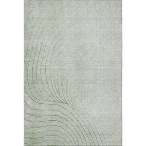 HomeRoots 9' X 12' Sage and Silver Abstract Area Rug - Washable, UV-Protected, Non-Slip for Family Spaces! 718078