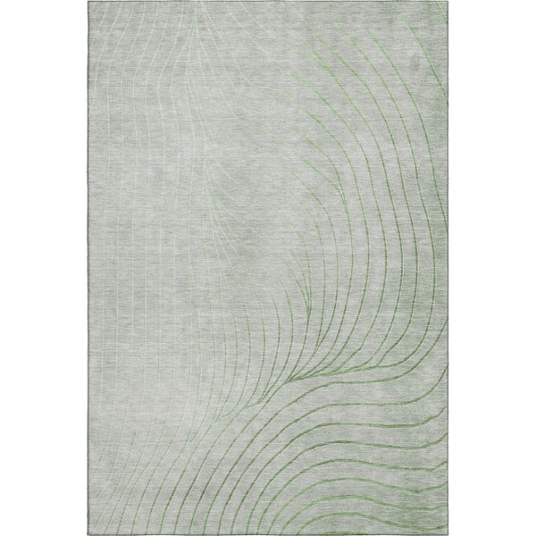HomeRoots 10' X 14' Sage and Silver Abstract Area Rug – Washable, Stain Resistant, UV Protected for Stylish Spaces 718079
