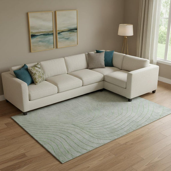 HomeRoots 10' X 14' Sage and Silver Abstract Area Rug – Washable, Stain Resistant, UV Protected for Stylish Spaces 718079