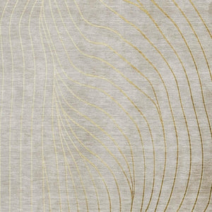 HomeRoots 9' X 12' Washable Beige and Brown Abstract Area Rug with UV Protection for Homes with Kids & Pets 718084