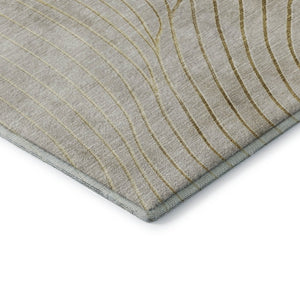 HomeRoots 9' X 12' Washable Beige and Brown Abstract Area Rug with UV Protection for Homes with Kids & Pets 718084