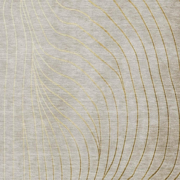 HomeRoots 10' X 14' Beige & Brown Abstract Area Rug - Washable, UV-Protected, Stain-Resistant for Modern Homes 718085