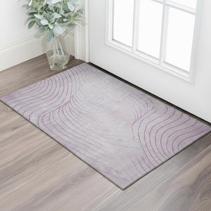 HomeRoots 5' X 8' Blush & Linen Abstract Area Rug - Washable, Stain Resistant, UV Protected for Modern Homes 718087