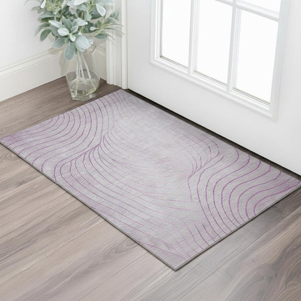 HomeRoots 5' X 8' Blush & Linen Abstract Area Rug - Washable, Stain Resistant, UV Protected for Modern Homes 718087