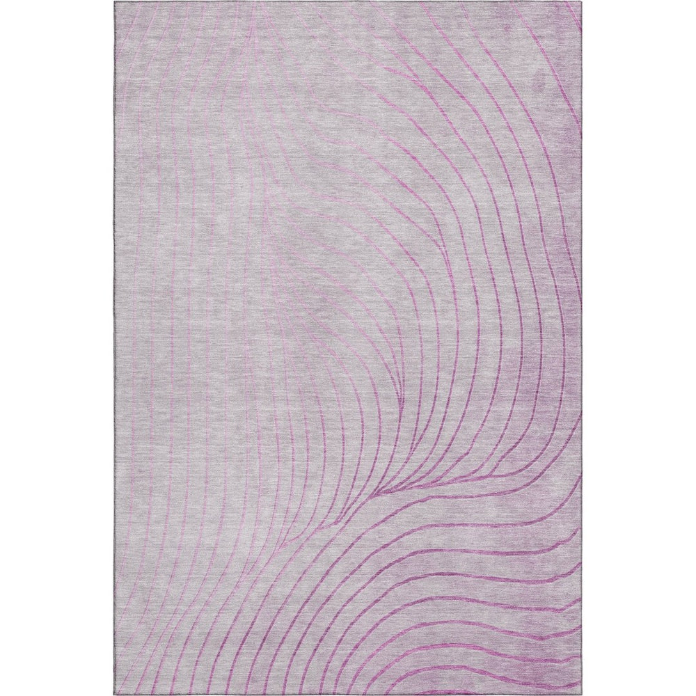 HomeRoots 8' Blush & Linen Abstract Round Rug – Washable, UV Protected, Durable Design for Modern Homes 718088