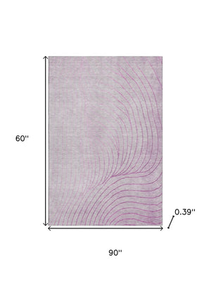 HomeRoots 8' Blush & Linen Abstract Round Rug – Washable, UV Protected, Durable Design for Modern Homes 718088