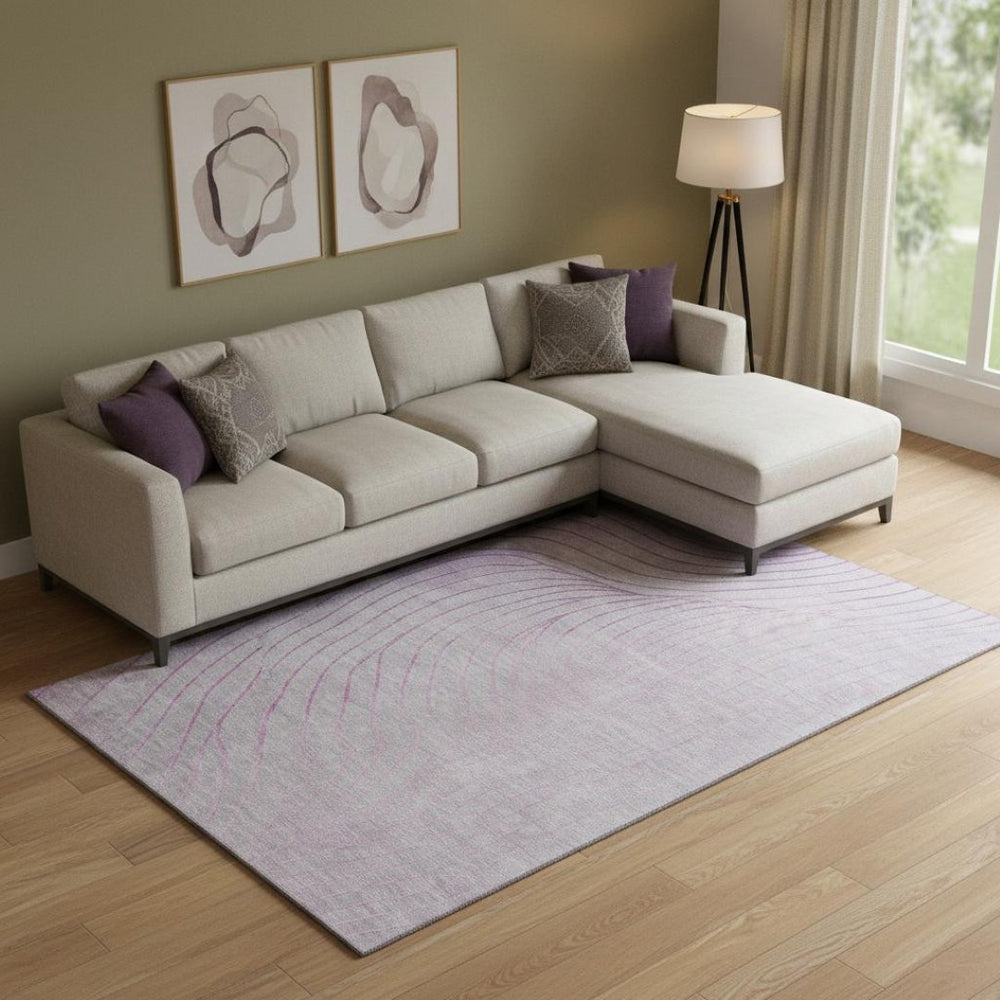 HomeRoots 9' X 12' Blush and Linen Abstract Area Rug - Stylish, Washable, UV-Protected, Pet-Friendly Design! 718090