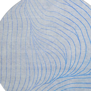 HomeRoots 8' X 10' Washable Blue and Silver Abstract Area Rug - UV Protected, Durable, Perfect for Modern Spaces! 718095