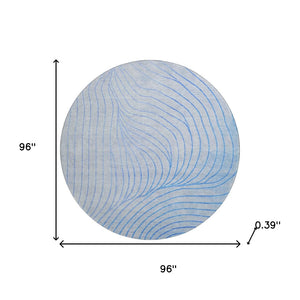 HomeRoots 8' X 10' Washable Blue and Silver Abstract Area Rug - UV Protected, Durable, Perfect for Modern Spaces! 718095