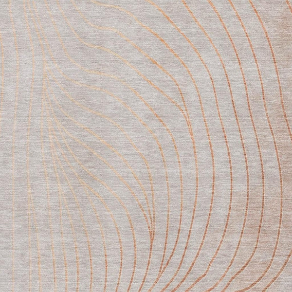 HomeRoots 5' X 8' Copper and Silver Abstract Area Rug - Durable, Washable, UV Protected for Modern Homes 718099