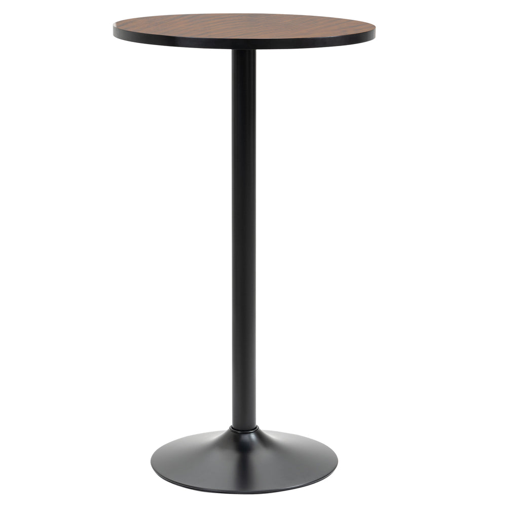 English Elm HOMCOM Rustic 42" Bar Height Round Bistro Table with Weathered Elm Top & Matte Black Steel Base, Indoor/Outdoor W2225P217137