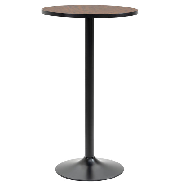 English Elm HOMCOM Rustic 42" Bar Height Round Bistro Table with Weathered Elm Top & Matte Black Steel Base, Indoor/Outdoor W2225P217137