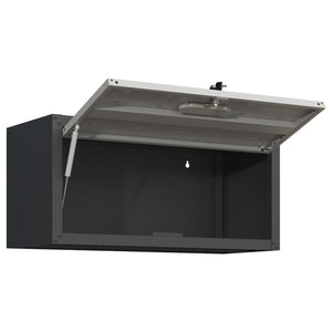 English Elm Heavy Duty Wall Mounted Steel Cabinet Locking Lift Door Garage Workshop Storage Black+ Gray T2398P236483