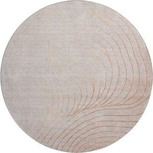 HomeRoots 8' X 10' Copper-Silver Abstract Washable Area Rug - Durable, UV-Protected & Easy Care for Modern Homes 718101