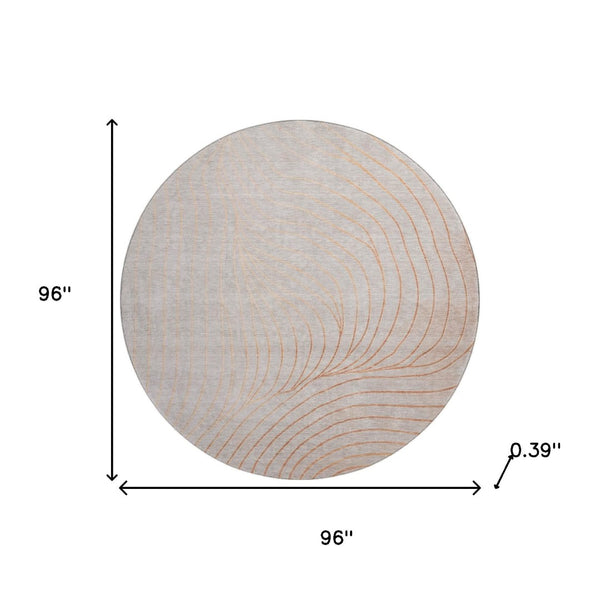 HomeRoots 8' X 10' Copper-Silver Abstract Washable Area Rug - Durable, UV-Protected & Easy Care for Modern Homes 718101