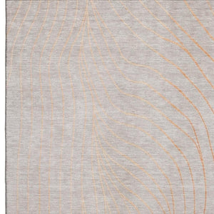 HomeRoots 9' X 12' Copper And Silver Abstract Area Rug – Washable, Stain-Resistant, UV Protected for Busy Homes 718102