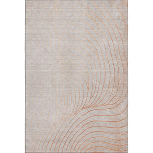 HomeRoots 10' Modern Copper and Silver Abstract Area Rug - Washable, UV-Protected, Ideal for High-Traffic Homes 718103