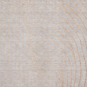 HomeRoots 10' Modern Copper and Silver Abstract Area Rug - Washable, UV-Protected, Ideal for High-Traffic Homes 718103