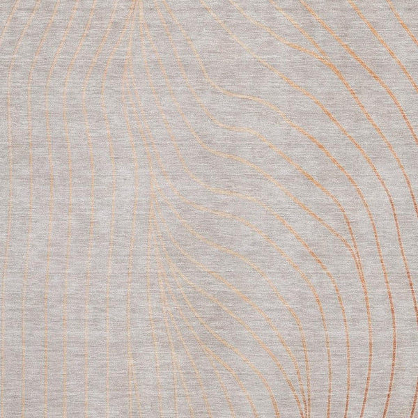 HomeRoots 10' Modern Copper and Silver Abstract Area Rug - Washable, UV-Protected, Ideal for High-Traffic Homes 718103