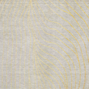 HomeRoots 5' X 8' Stylish Gold and Silver Abstract Area Rug - Machine Washable, UV Protection, Stain Resistant! 718105
