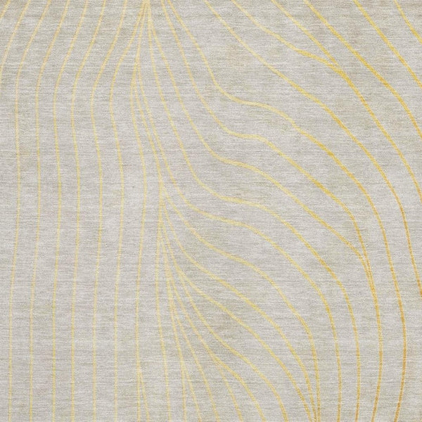 HomeRoots 5' X 8' Stylish Gold and Silver Abstract Area Rug - Machine Washable, UV Protection, Stain Resistant! 718105