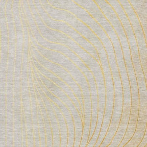 HomeRoots 5' X 8' Stylish Gold and Silver Abstract Area Rug - Machine Washable, UV Protection, Stain Resistant! 718105