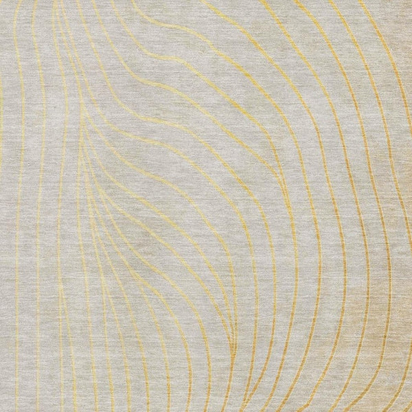 HomeRoots 5' X 8' Stylish Gold and Silver Abstract Area Rug - Machine Washable, UV Protection, Stain Resistant! 718105