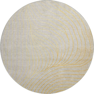 HomeRoots 8' X 10' Gold and Silver Abstract Area Rug - Washable, UV-Protected, Durable for Homes with Kids & Pets 718107