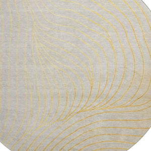 HomeRoots 8' X 10' Gold and Silver Abstract Area Rug - Washable, UV-Protected, Durable for Homes with Kids & Pets 718107