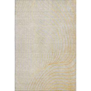 HomeRoots 9' X 12' Gold and Silver Abstract Washable Area Rug – Modern Elegance with UV Protection & Durability 718108