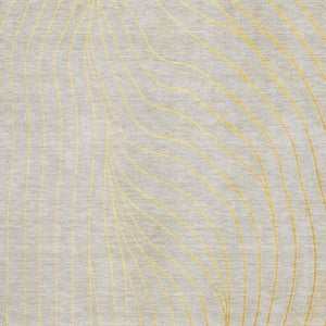 HomeRoots 9' X 12' Gold and Silver Abstract Washable Area Rug – Modern Elegance with UV Protection & Durability 718108