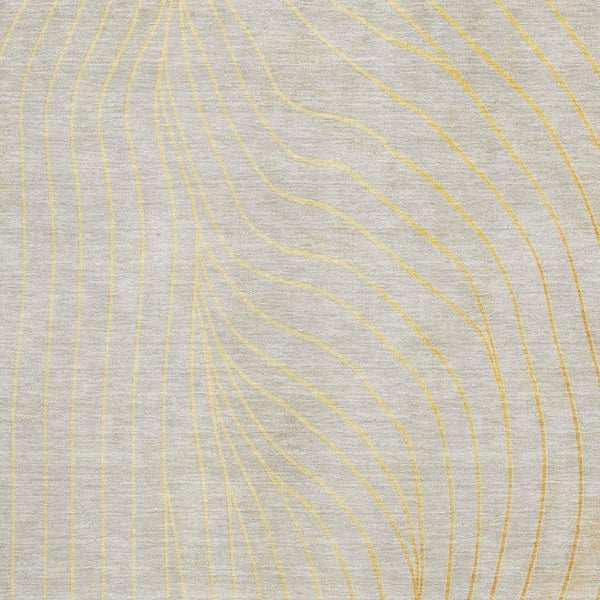 HomeRoots 9' X 12' Gold and Silver Abstract Washable Area Rug – Modern Elegance with UV Protection & Durability 718108