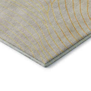 HomeRoots 9' X 12' Gold and Silver Abstract Washable Area Rug – Modern Elegance with UV Protection & Durability 718108