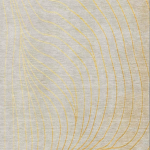 HomeRoots 9' X 12' Gold and Silver Abstract Washable Area Rug – Modern Elegance with UV Protection & Durability 718108
