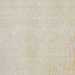 HomeRoots 10' Gold & Silver Abstract Washable Area Rug - Stylish, Durable, UV-Protected Design for Modern Homes 718109